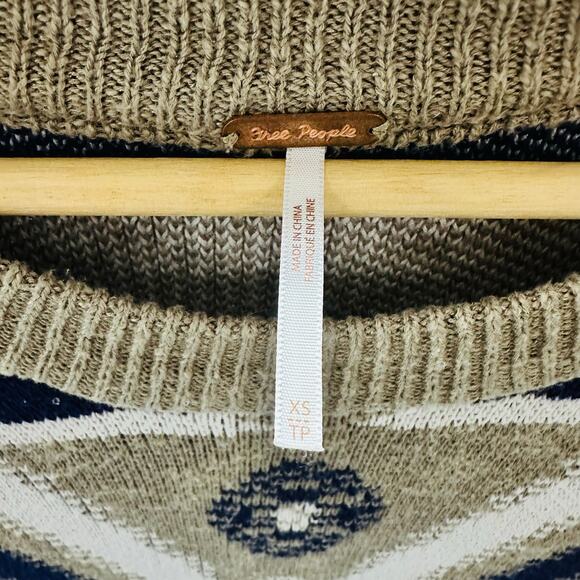 Free People Women's Geometric Cyprus Sweater Vest Boho XS Crop - Picture 5 of 7